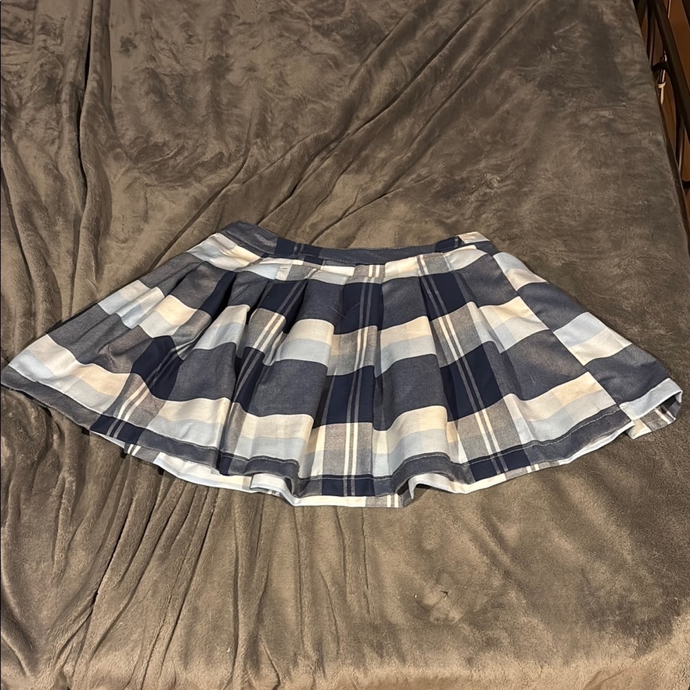 Plaid Blue and White Women's Skirt